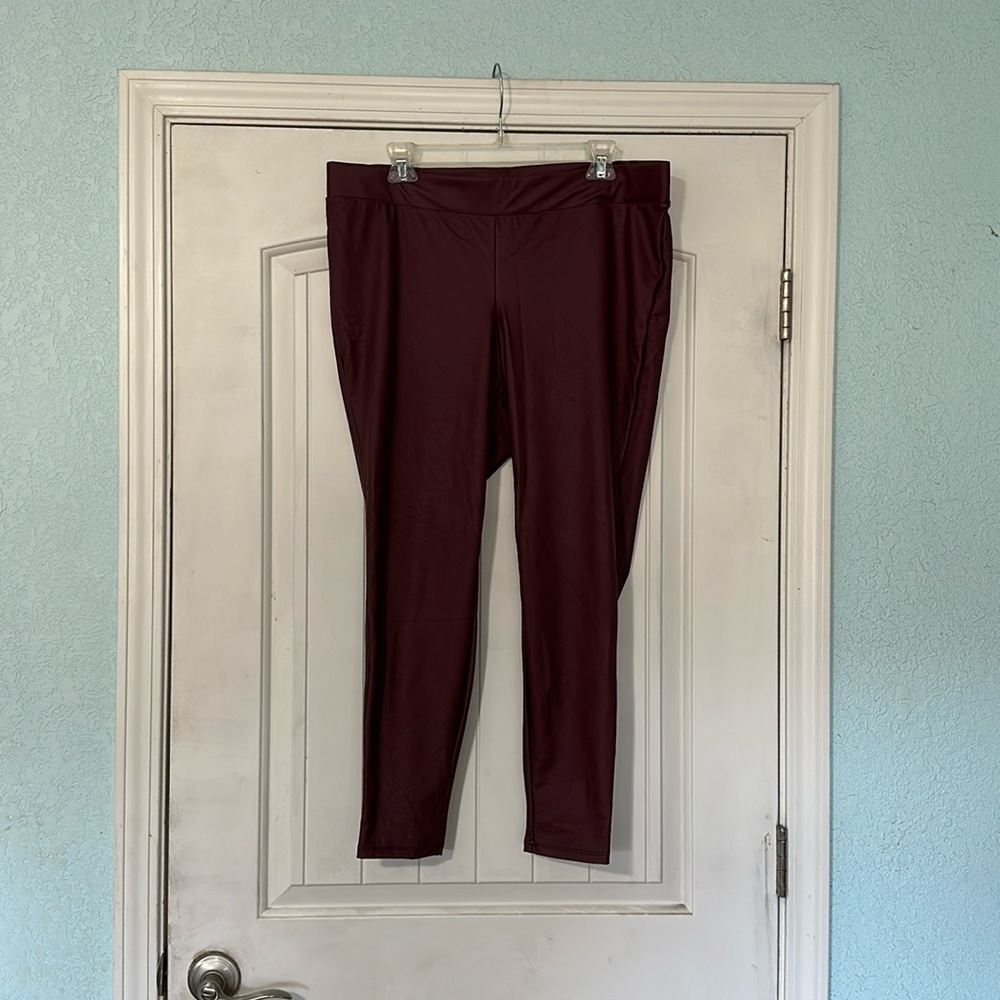 Torrid Maroon Faux leather leggings 2x